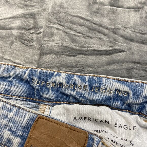 American Eagle Next Level Stretch Distressed Super Hi Rise Jegging Womens 2S - Picture 10 of 14